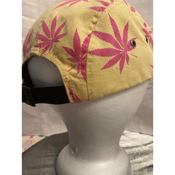 HUF Black Box Cap/Hat, Adjustable Strap back. Yellow/Pink Marijuana Pattern. - Picture 8 of 12